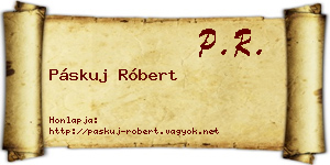 Páskuj Róbert névjegykártya
