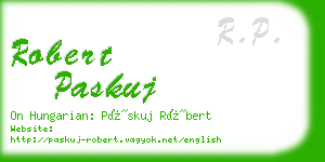 robert paskuj business card